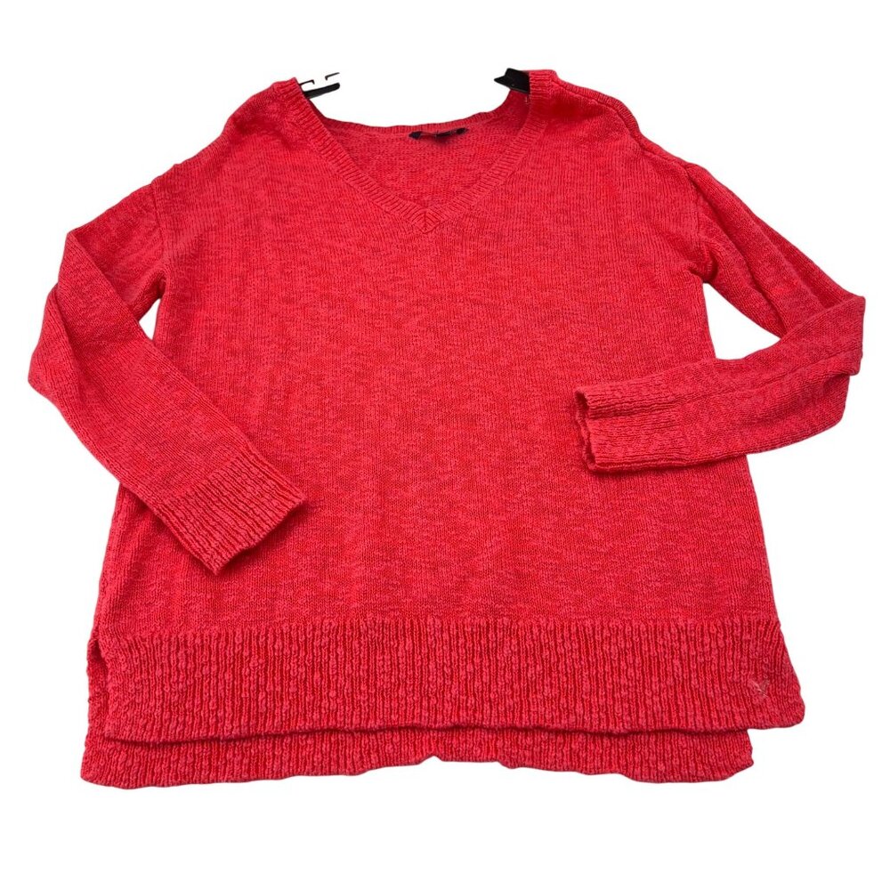 American Eagle Outfitters Women's Pink V-Neck Sweater L/G Acrylic & Cotton Blend